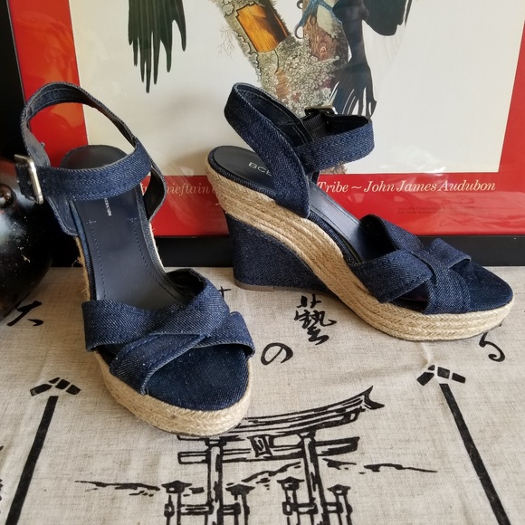 BCBGeneration Shoes - BCBGeneration Denim Espadrille Wedges